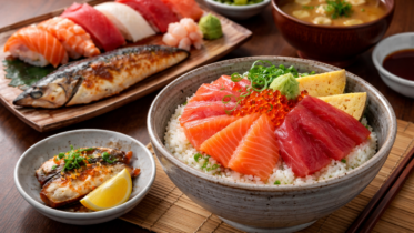 Japanischer Fisch mit Reis