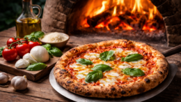 Pizza im Holzbackofen