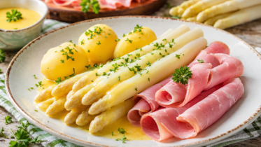 Spargel mit Schinken