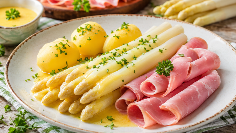 Spargel mit Schinken